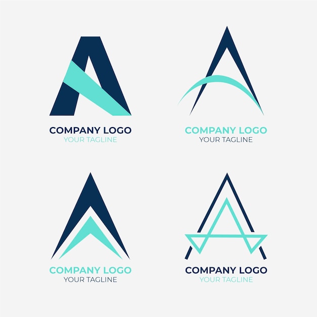 Free vector flat a logo template collection