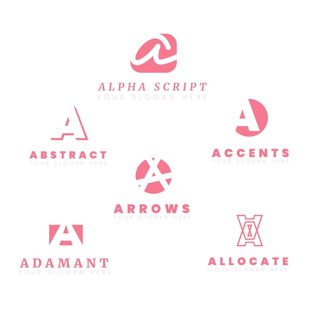 Free Vector flat a logo template collection