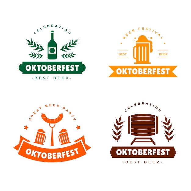 Flat logo template for oktoberfest celebration