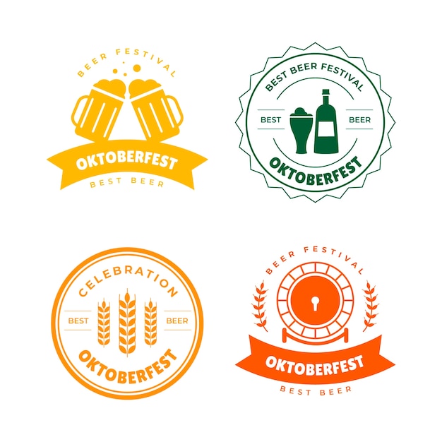 Free Vector flat logo template for oktoberfest celebration