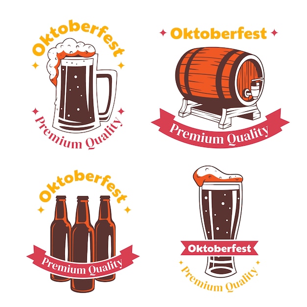 Free Vector flat logo template for oktoberfest celebration