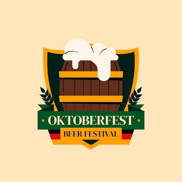 Free Vector flat logo template for oktoberfest festival