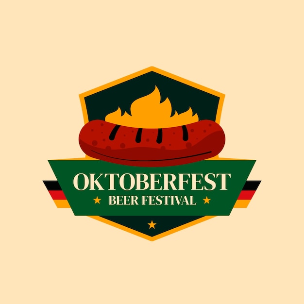 Flat logo template for oktoberfest festival