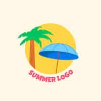 Free vector flat logo template for summer season