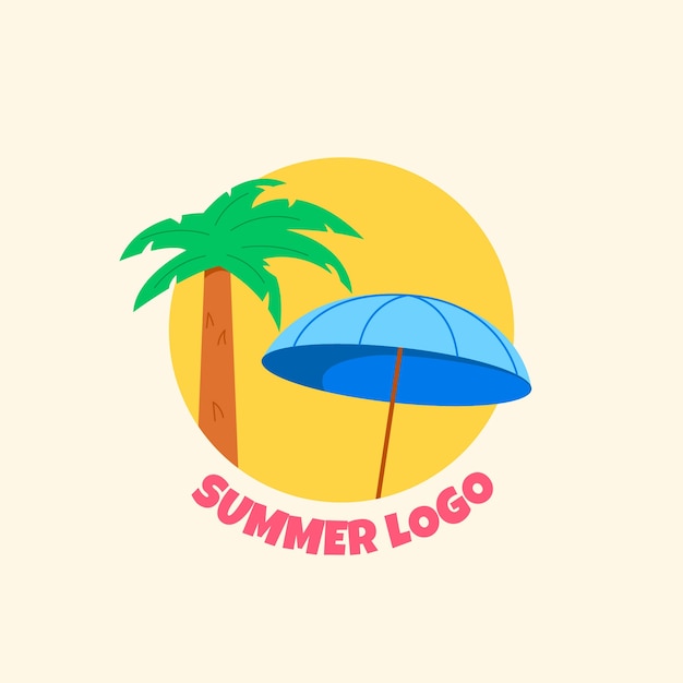 Free Vector flat logo template for summer season