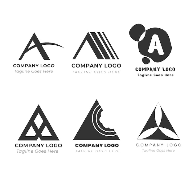 Flat a logo templates collection