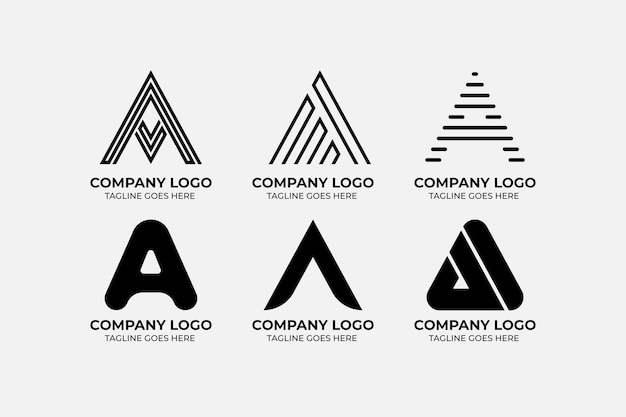 Free vector flat a logo templates collection