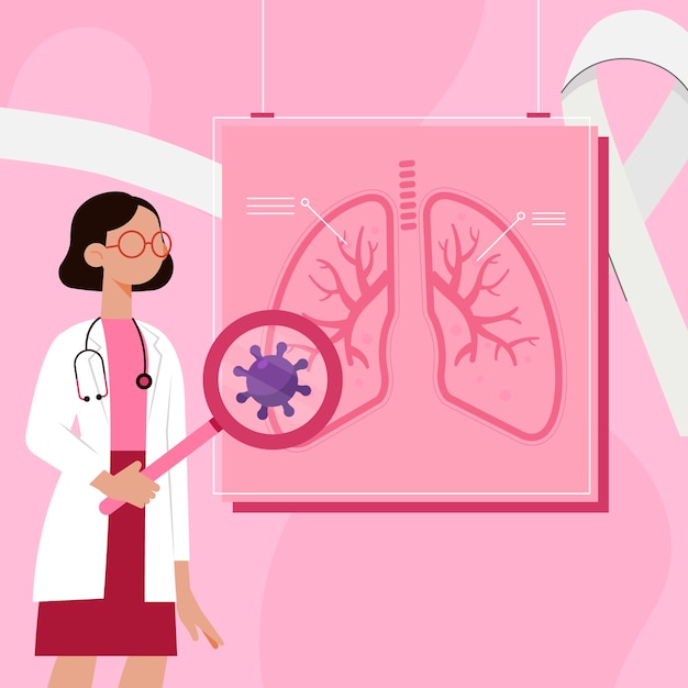 Free Vector flat lung cancer awareness month illustration