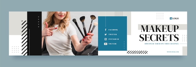 Flat makeup artist twitch banner