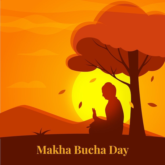 Flat makha bucha day