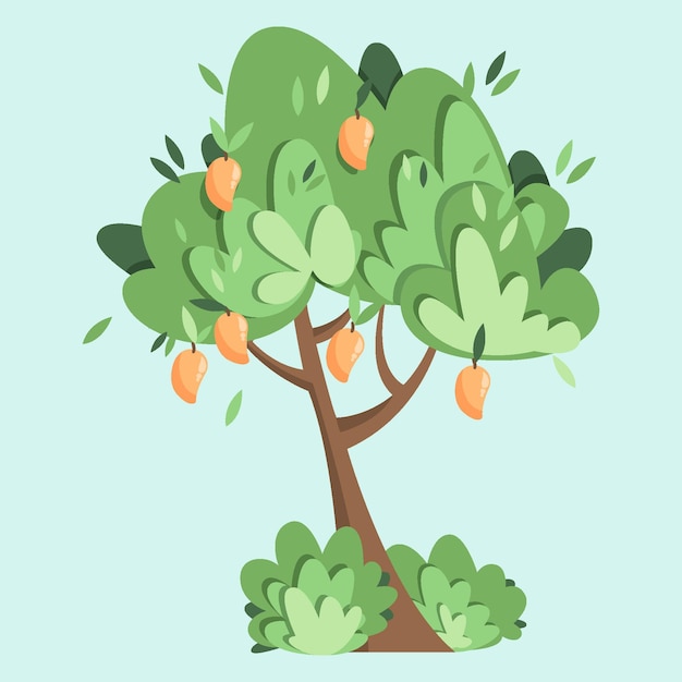 Free Vector flat mango tree illustration