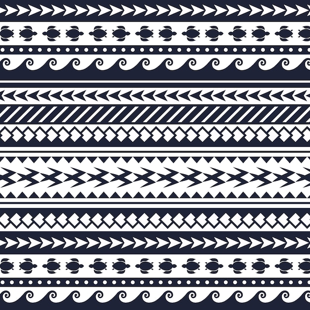 Flat maori tattoo pattern