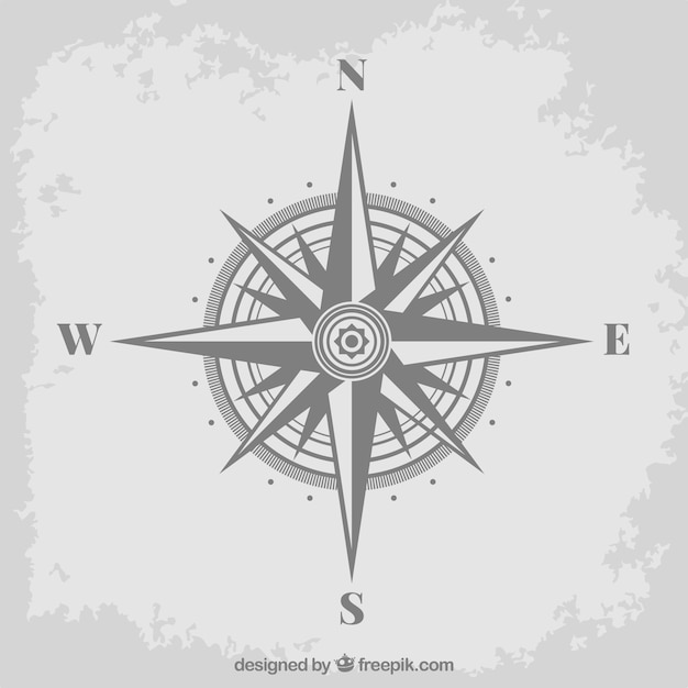 Free vector flat map compass background