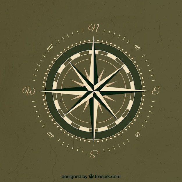 Flat map compass background