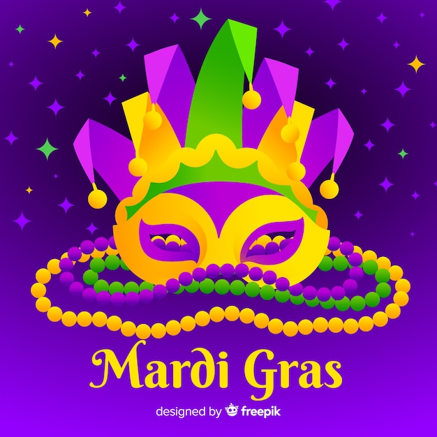 Flat mardi gras background