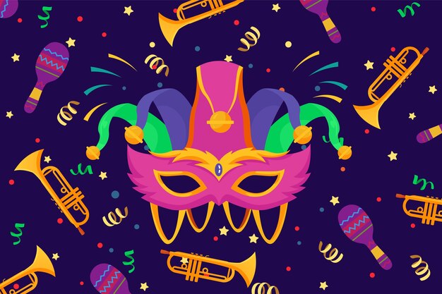 Flat mardi gras illustration