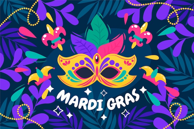 Flat mardi gras illustration