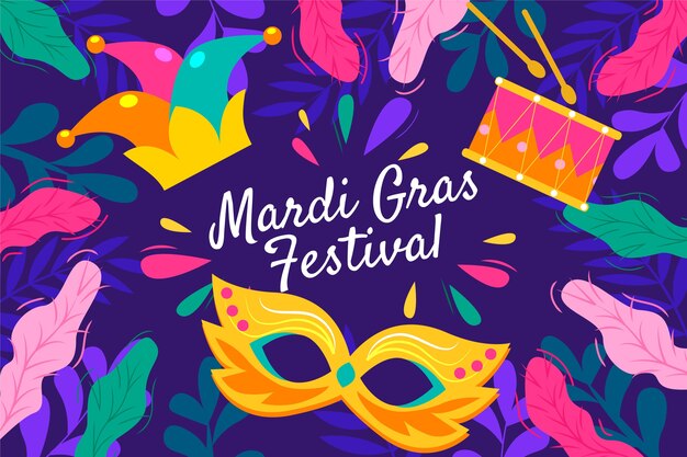 Flat mardi gras illustration