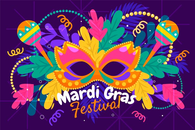 Flat mardi gras illustration