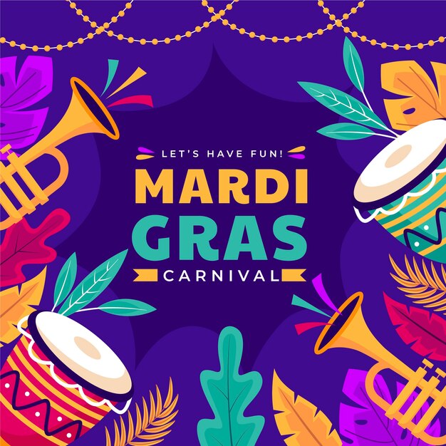 Flat mardi gras illustration