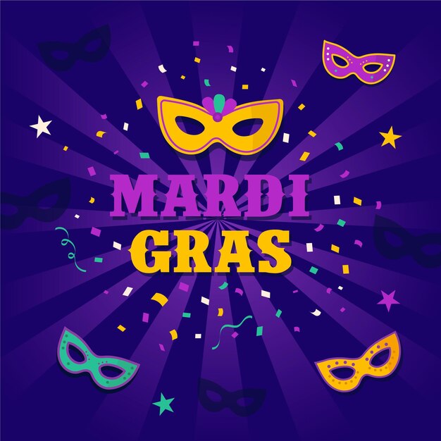 Flat mardi gras template