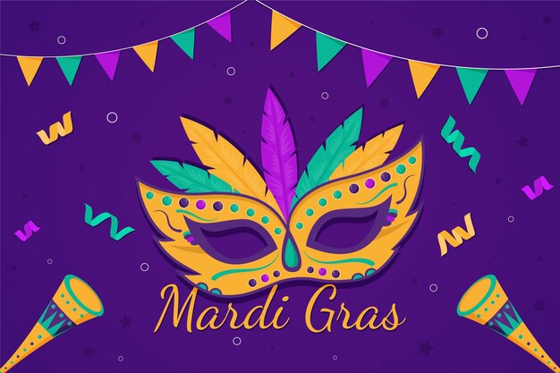 Flat mardi gras template