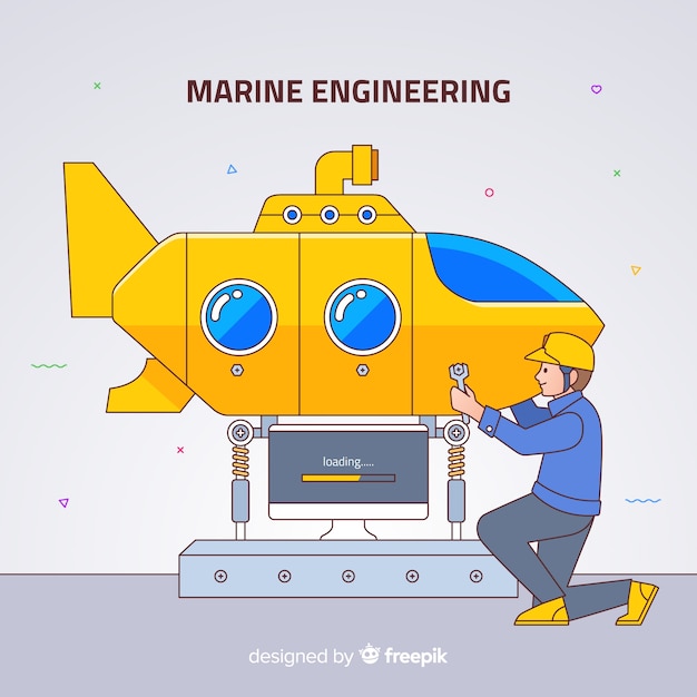 Flat marine engineering background