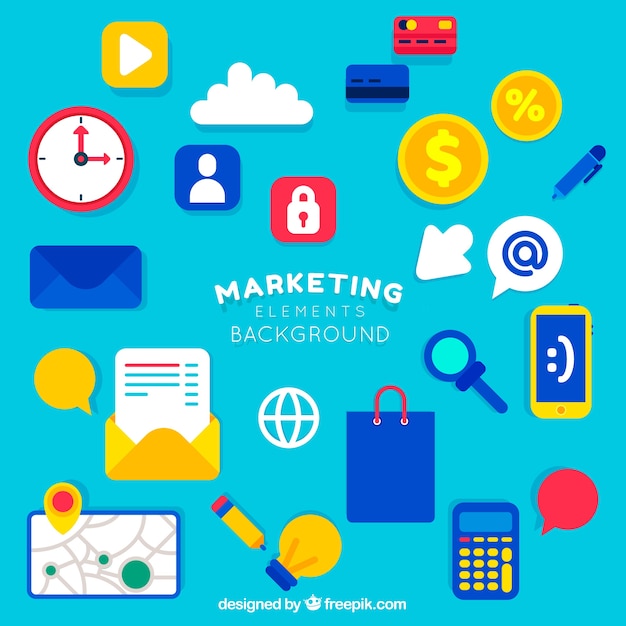 Flat marketing elements background