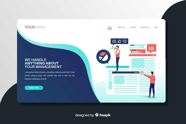 Flat marketing landing page template