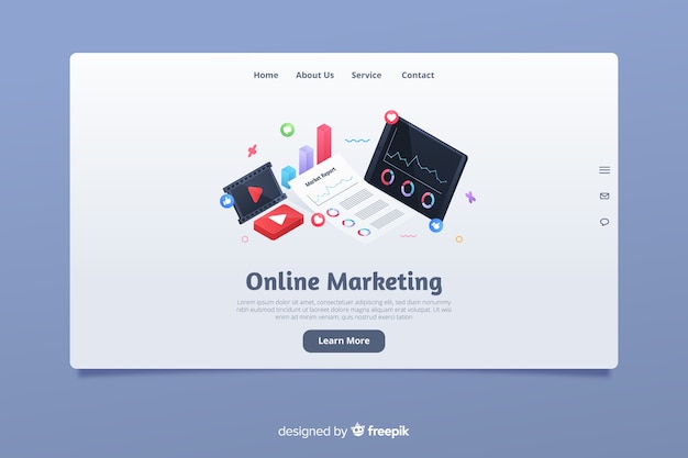 Flat marketing landing page template