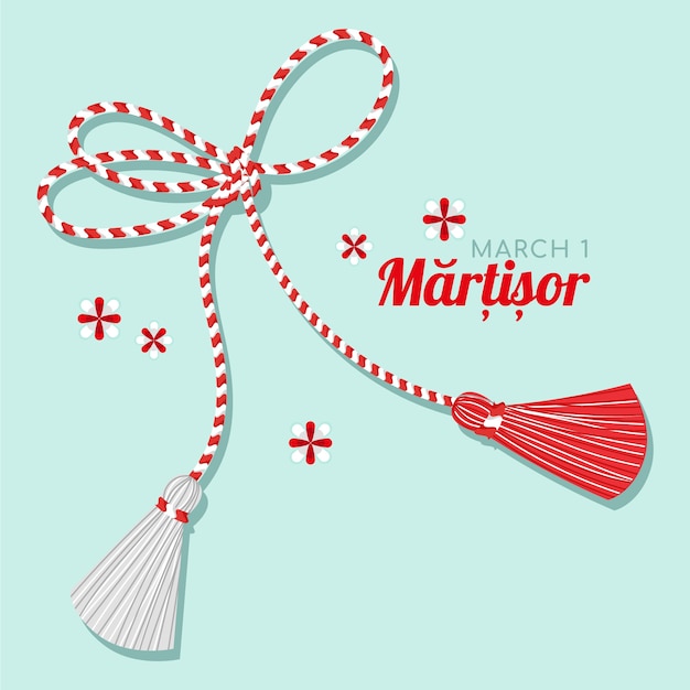 Free vector flat martisor illustration