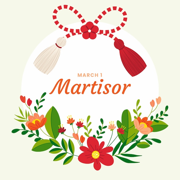 Free vector flat martisor illustration