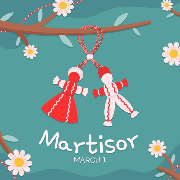 Flat martisor illustration