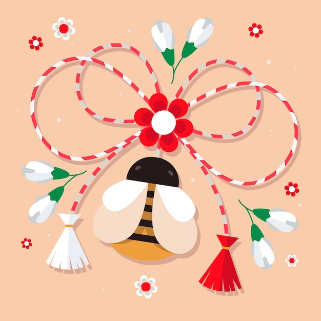 Free Vector flat martisor illustration