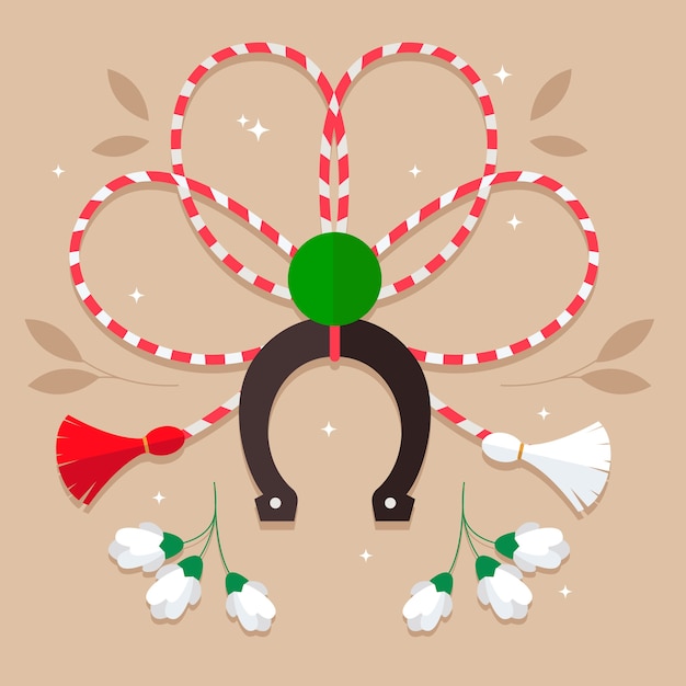 Free Vector flat martisor illustration