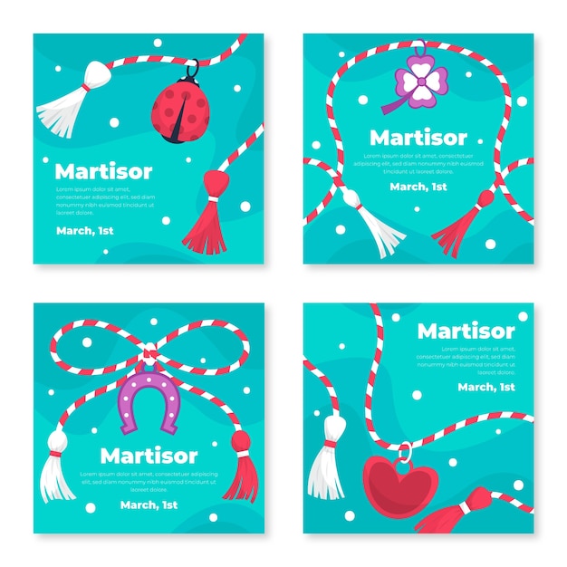 Flat martisor instagram posts collection