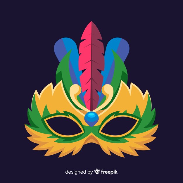 Flat mask brazilian carnival background