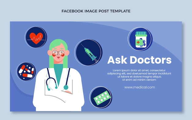 Free Vector flat medical design medical facebook post