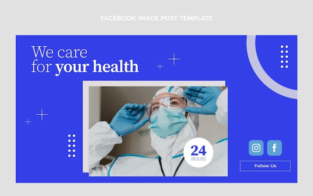 Free Vector flat medical facebook post template