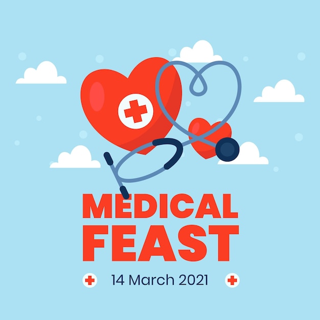 Flat medical feast illustration