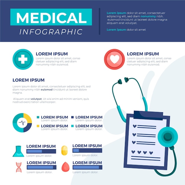 Flat medical infographic with illustration