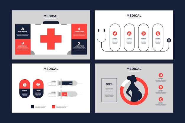 Flat medical infographics concept