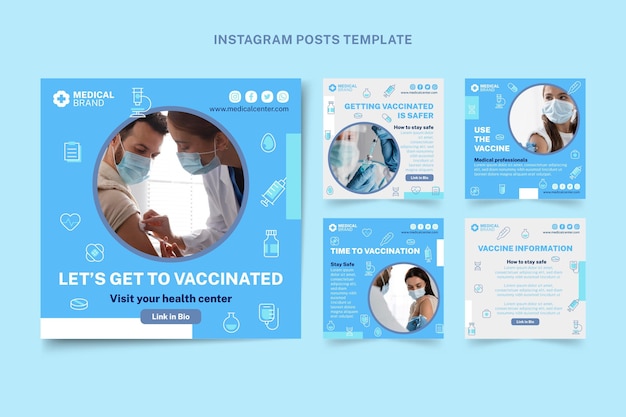 Free vector flat medical instagram post