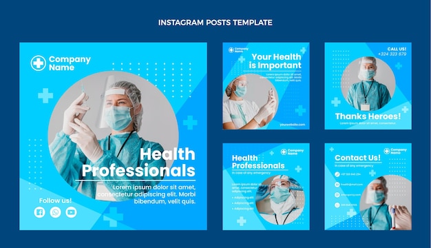 Free vector flat medical instagram post