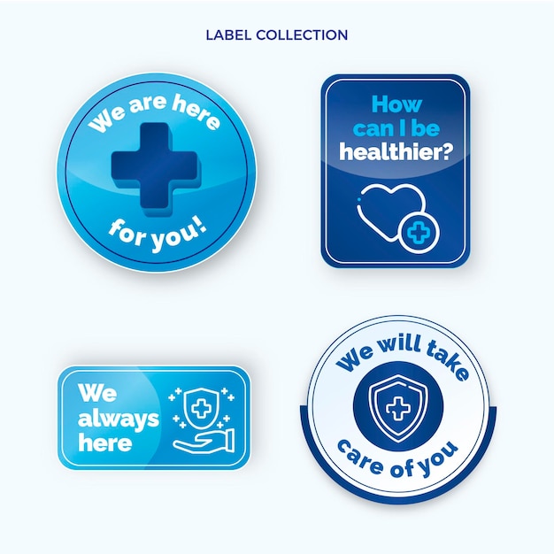 Flat medical labels set