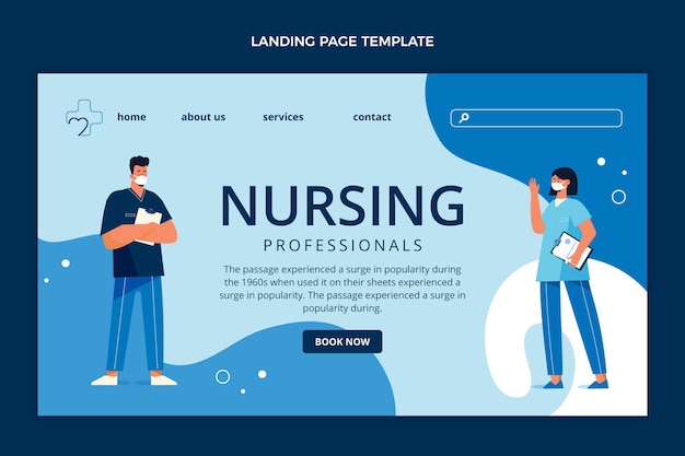 Free Vector flat medical landing page template