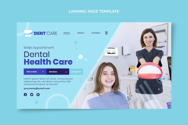 Flat medical landing page template