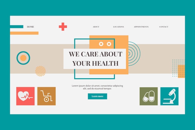 Free vector flat medical landing page