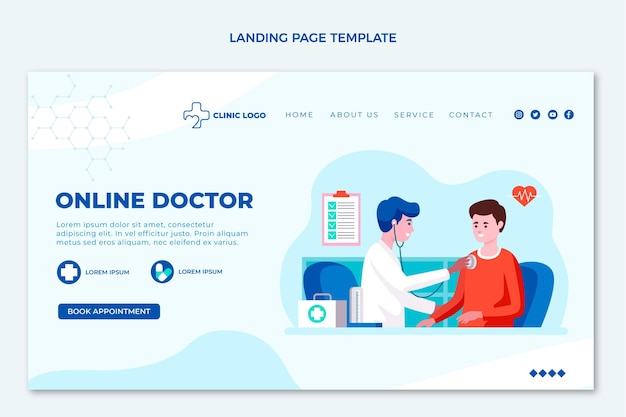 Flat medical landing page