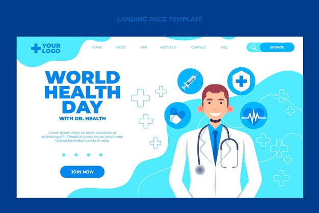 Flat medical landing page